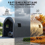 10' x 19' Heavy Duty Carport, Portable Garage Car Canopy Tent Shelter with Reinforced Galvanized Frame