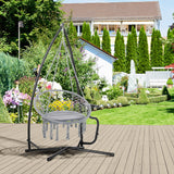Hammock Chair Stand Only, Metal C-Stand for Hanging Hammock Chair with Tray for Indoor