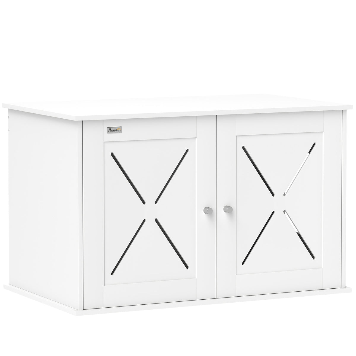 Enclos pour bac à litière de chat avec portes doubles, maison pour animaux table d'appoint côté, 31,5