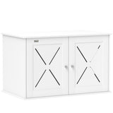 Enclos pour bac à litière de chat avec portes doubles, maison pour animaux table d'appoint côté, 31,5