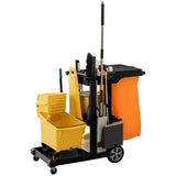Commercial Janitorial Cart with 3 Tier Shelves