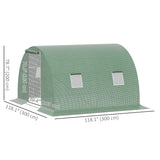 Walk-In Tunnel Greenhouse, Plant Hot House with 4 Windows and Zipper Door, 10' x 10' x 7'