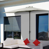 Parasol Demi-Rond 8pi Extérieur Balcon Parasol Patio Jardin Ombrelle Fenêtre Extérieure w/ 5 Nervures