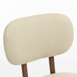 Upholstered Linen Fabric Kitchen Chairs, Modern Dining Chairs Set of 2 with Metal Legs