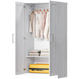 Wardrobe Cabinet with 2 Doors and Hanging Rod