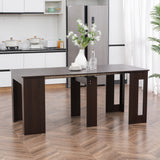 Table à manger extensible, Table de cuisine modulable pour petits espaces, Peut accueillir jusqu'à 6 personnes