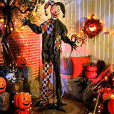 Clown animé Halloween grandeur nature avec yeux rouges lumineux