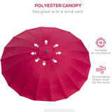 8ft Shanghai Garden Parasol Umbrella with Crank & Tilt, Adjustable Outdoor Sun Shade