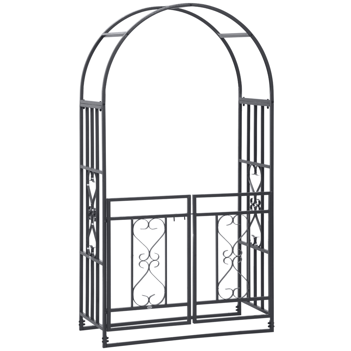Arche de jardin acier 6,7 pi avec portail, tonnelle cour extérieure pour plantes grimpantes décoration pelouse