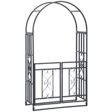 Arche de jardin acier 6,7 pi avec portail, tonnelle cour extérieure pour plantes grimpantes décoration pelouse