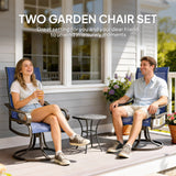 Patio Dining Chairs Set of 2, 360° Swivel Rocking Outdoor Chairs with Armrests, Breathable Mesh