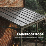 13' x 10' Lean to Gazebo, Hardtop Wall Mounted Outdoor Pergola with Polycarbonate Roof and Metal-Aluminium Frame