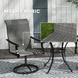 Outdoor Swivel Dining Chairs Set of 2, High Back Swivel Chairs with All Weather Mesh for Deck