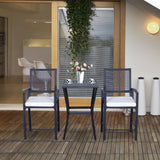 Ensemble de Bar Extérieur Rotin 3 Pièces, Ensemble Bistro de Jardin Style Rotin Classique, Table de Bar Patio et Chaises Hautes avec Coussins, Meuble de Bar Maison