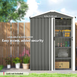 4.5 x 3ft Outdoor Storage Shed, Waterproof Metal Garden Shed with Lockable Door for Backyard