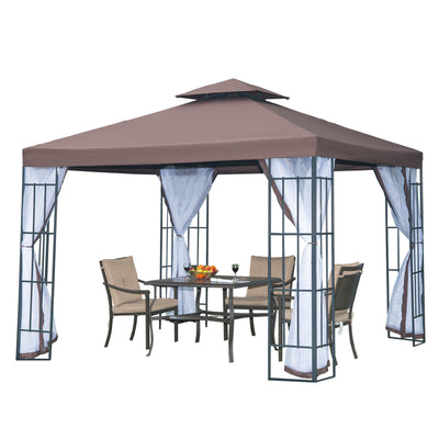 10'x10' Garden Gazebo Patio Canopy Portable Party Event Backyard w/ Mosquito Netting