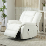 8-Point Vibration Massage Recliner Chair, PU Leather Manual Reclining Sofa, Swivel Nursery Rocking Chair with Remote Control