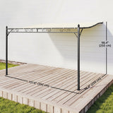 11.5' x 8.2' Outdoor Pergola, Wall Mounted Lean to Pergola with Metal Frame