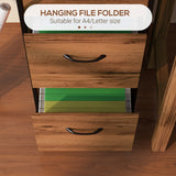 Vertical Filing Cabinet, Tall File Cabinet with 2 Drawers, Hanging Bars for Letter and A4 Size