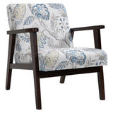 Fauteuil d'appoint Mid-Century Modern Fauteuil rétro en tissu avec accoudoirs en bois et rembourrage pour salon