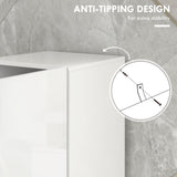 Tall Bathroom Cabinet, High Gloss Storage Cabinet with Doors and Adjustable Shelves, 11.8