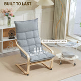 Modern Armchair, Upholstered Accent Chair with Curved Leg and Arm