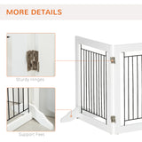 Freestanding Pet Gate, Folding Dog Gate with 2 Support Feet, 24