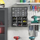 Plastic 39 Drawer Parts Organiser Wall Mount Storage Cabinet for Small Nuts Bolts Tool