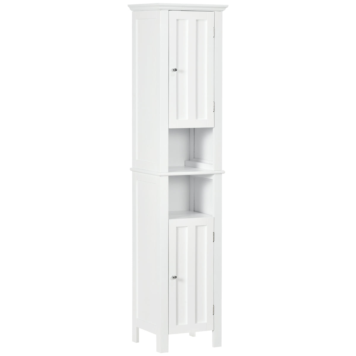 Bathroom Cabinet, Freestanding Linen Cabinet with Open Shelves