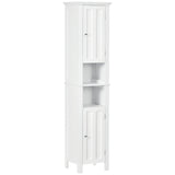 Bathroom Cabinet, Freestanding Linen Cabinet with Open Shelves