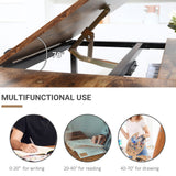 Adjustable Drafting Table Art Desk Drawing Table Craft Desk Workstation for Painting Multifunctional Writing Desk with Tiltable Tabletop and Storage Shelf