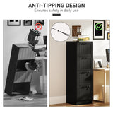 4 Drawer Filing Cabinet with Lock, Office Storage Cabinet with Adjustable Hanging Bars for A4 Letter Size Files