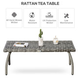 Table à café en rotin pour terrasse, table d'appoint extérieure, 35,4