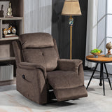 Fauteuil inclinable manuel avec massage par vibration, fauteuil inclinable pour salon avec poches latérales