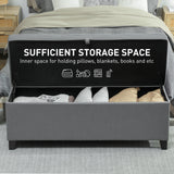 Banc de rangement ottoman, Coffre de rangement en lin 47 pouces pour salon