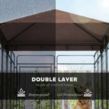 Dog Kennel Outdoor with Waterproof Canopy, Dog Run with Galvanized Chain Link for Large and Medium Dogs
