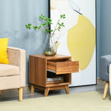 Bedside Table for Bedroom, Nightstand with Drawer and Shelf
