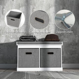 Shoe Storage Bench with Seat, 2 Fabric Drawers for Hallway