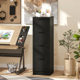 4 Drawer Filing Cabinet with Lock, Office Storage Cabinet with Adjustable Hanging Bars for A4 Letter Size Files