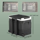 12 Volt Car Fridge Refrigerator, 42 Quart Portable Electric Cooler, 12V/24V DC & 100-240V AC, -4℉-68℉