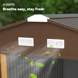 11' x 13'Garden Storage Shed w/ Foundation Kit Metal Tool Storage House w/ Double Doors