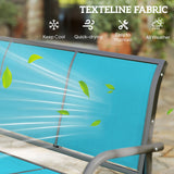3-Seat Outdoor Glider Chair, Patio Rocking Chair, Steel Frame, Sling Fabric Seat for Garden