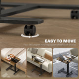 Pneumatic Standing Desk Adjustable Height, Mobile Stand Up Desk with Wheels, 43 Inch Rolling Table