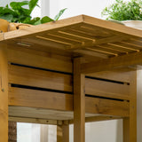 Jardinière surélevée avec table d'appoint pliante, bac à plantes en bois pour fleurs et légumes
