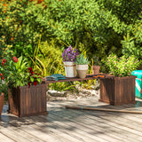 Garden Planter with Raised Garden Bed Bench for Patio Park, 69.25