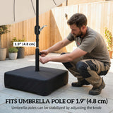 Garden Parasol Base 176 lbs Sand Filled Heavy Duty Stand for Cantilever Umbrellas and 1.89