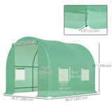 8'x6.6'x6.6' Heavy Duty Walk-in Greenhouse Garden Tunnel Hot House Outdoor Flower Vegetable Growth Warm House Roll Up Door, Steel