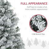 7.5ft Artificial Prelit Christmas Tree with Warm White LED Light, Metal Base