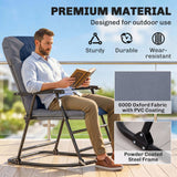 Ensemble de 2 Chaises Berçantes Pliantes avec Rocailles Rembourrées et Accoudoirs