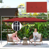 Double-Sided Patio Umbrella Parasol with Tilt, Adjustable Height, Vents and 12 Ribs